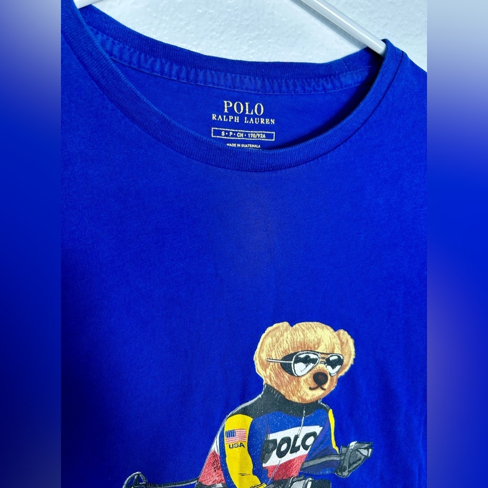 Polo Ralph Lauren Men's size small Blue Ski Bear Long Sleeve Shirt Vintage Rare - Picture 2 of 7